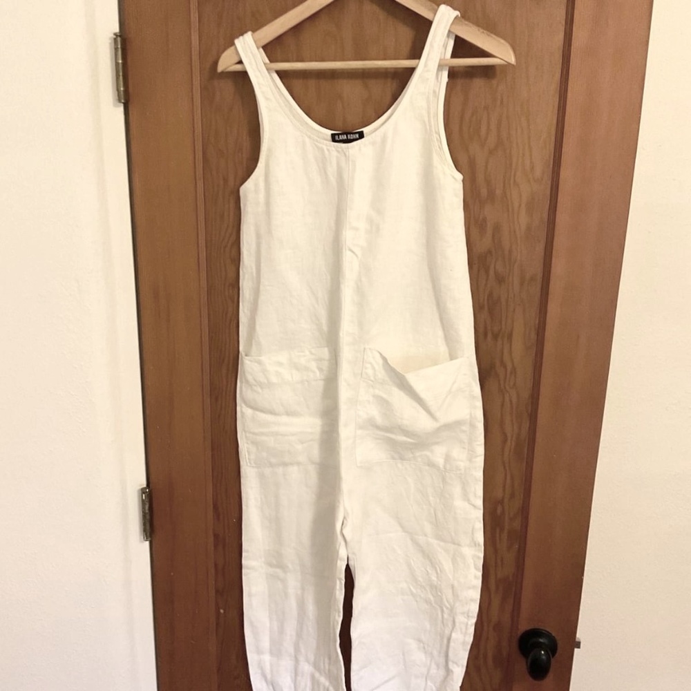 Ilana Kohn Opaque White Linen jumpsuit